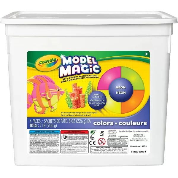 imageCrayola Model Magic  Neon 2lbs Modeling Clay Alternative Model Magic Bulk Clay for Kids Craft Supplies for Classrooms 3