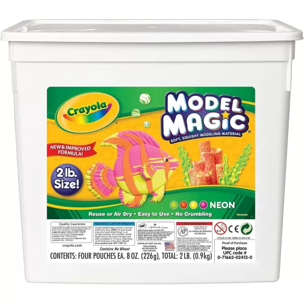 imageCrayola Model Magic  Neon 2lbs Modeling Clay Alternative Model Magic Bulk Clay for Kids Craft Supplies for Classrooms 3