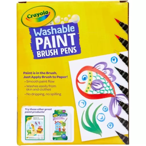 imageCrayola NoDrip Paint Brush Pens Assorted Colors Set 40 Count Creative Gift for Kids and TeensStandard Packaging