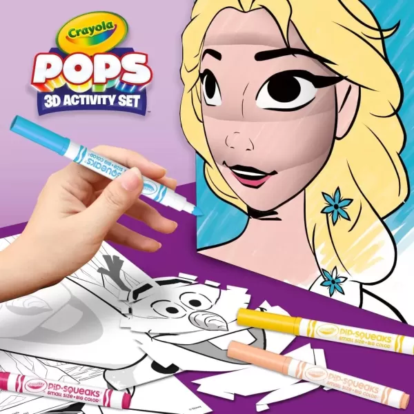 imageCrayola POPS 3D Frozen Activity Set Kids Coloring Set ampamp Craft Kit Includes Stickers ampamp Markers Frozen Gift for Girls ampamp Boys 5Frozen
