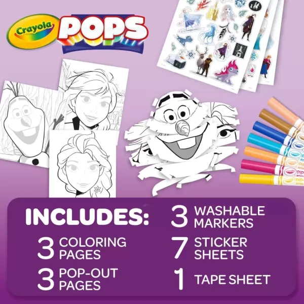 imageCrayola POPS 3D Frozen Activity Set Kids Coloring Set ampamp Craft Kit Includes Stickers ampamp Markers Frozen Gift for Girls ampamp Boys 5Frozen