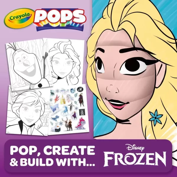 imageCrayola POPS 3D Frozen Activity Set Kids Coloring Set ampamp Craft Kit Includes Stickers ampamp Markers Frozen Gift for Girls ampamp Boys 5Frozen