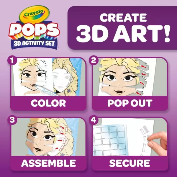 imageCrayola POPS 3D Frozen Activity Set Kids Coloring Set ampamp Craft Kit Includes Stickers ampamp Markers Frozen Gift for Girls ampamp Boys 5Frozen