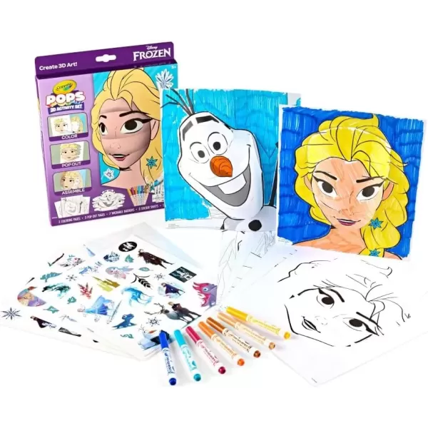 imageCrayola POPS 3D Frozen Activity Set Kids Coloring Set ampamp Craft Kit Includes Stickers ampamp Markers Frozen Gift for Girls ampamp Boys 5Frozen