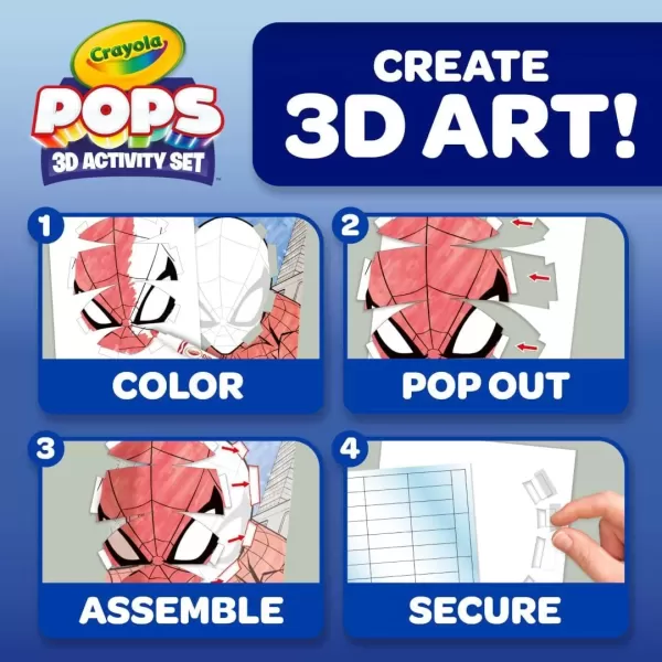 imageCrayola POPS 3D Frozen Activity Set Kids Coloring Set ampamp Craft Kit Includes Stickers ampamp Markers Frozen Gift for Girls ampamp Boys 5Spiderman