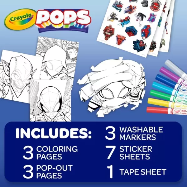 imageCrayola POPS 3D Frozen Activity Set Kids Coloring Set ampamp Craft Kit Includes Stickers ampamp Markers Frozen Gift for Girls ampamp Boys 5Spiderman