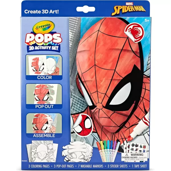 imageCrayola POPS 3D Frozen Activity Set Kids Coloring Set ampamp Craft Kit Includes Stickers ampamp Markers Frozen Gift for Girls ampamp Boys 5Spiderman