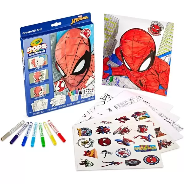 imageCrayola POPS 3D Frozen Activity Set Kids Coloring Set ampamp Craft Kit Includes Stickers ampamp Markers Frozen Gift for Girls ampamp Boys 5Spiderman