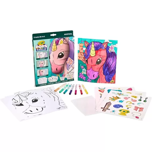 imageCrayola POPs 3D Kids Art Set Mystical Coloring Book Alternative Gift for Girls ampamp Boys Ages 5