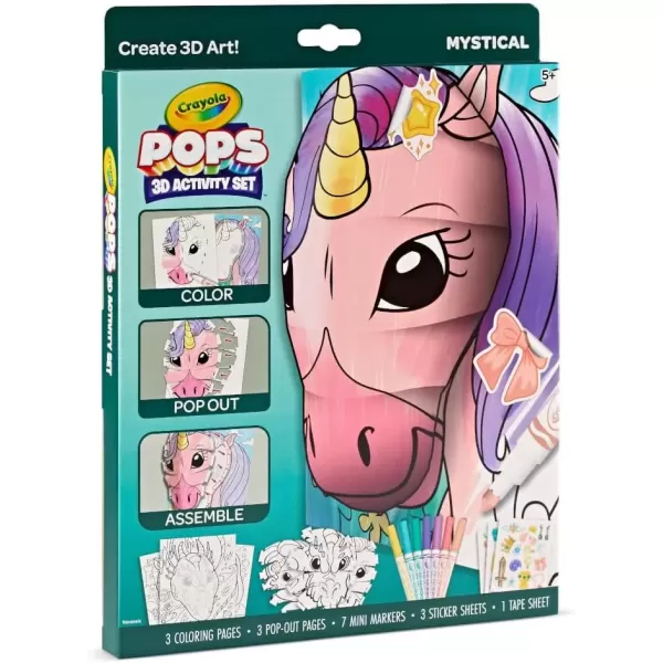 imageCrayola POPs 3D Kids Art Set Mystical Coloring Book Alternative Gift for Girls ampamp Boys Ages 5