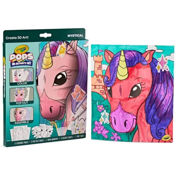 imageCrayola POPs 3D Kids Art Set Mystical Coloring Book Alternative Gift for Girls ampamp Boys Ages 5