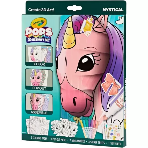 imageCrayola POPs 3D Kids Art Set Mystical Coloring Book Alternative Gift for Girls ampamp Boys Ages 5