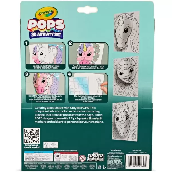 imageCrayola POPs 3D Kids Art Set Mystical Coloring Book Alternative Gift for Girls ampamp Boys Ages 5