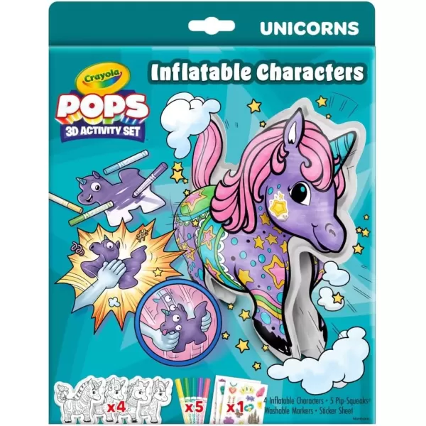 imageCrayola Pops Inflatable Characters Coloring Set for Kids Gift for Boys ampamp Girls Ages 5 6 7 8