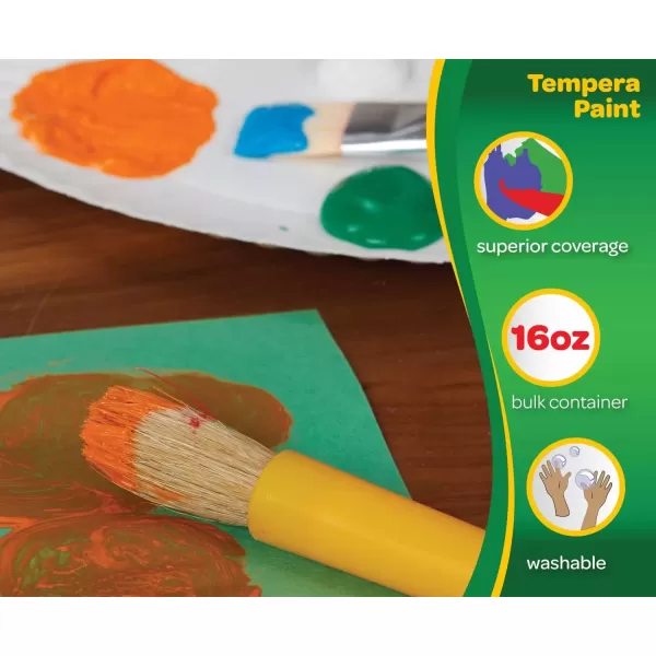 imageCrayola Premier Tempera Paint For Kids  Orange 16oz Kids Classroom Supplies Great For Arts ampamp Crafts Non Toxic Easy Squeeze BottleBlack