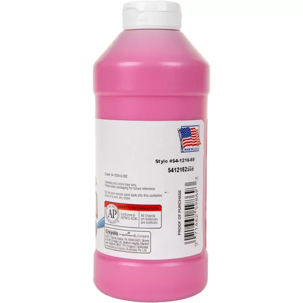 imageCrayola Premier Tempera Paint For Kids  Orange 16oz Kids Classroom Supplies Great For Arts ampamp Crafts Non Toxic Easy Squeeze BottleMagenta