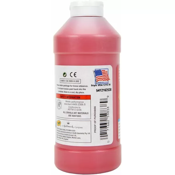 imageCrayola Premier Tempera Paint For Kids  Orange 16oz Kids Classroom Supplies Great For Arts ampamp Crafts Non Toxic Easy Squeeze BottleRed