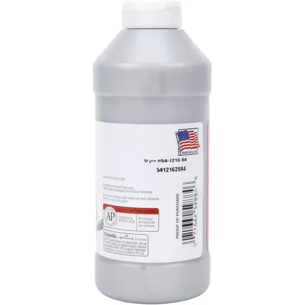 imageCrayola Premier Tempera Paint For Kids  Orange 16oz Kids Classroom Supplies Great For Arts ampamp Crafts Non Toxic Easy Squeeze BottleSilver