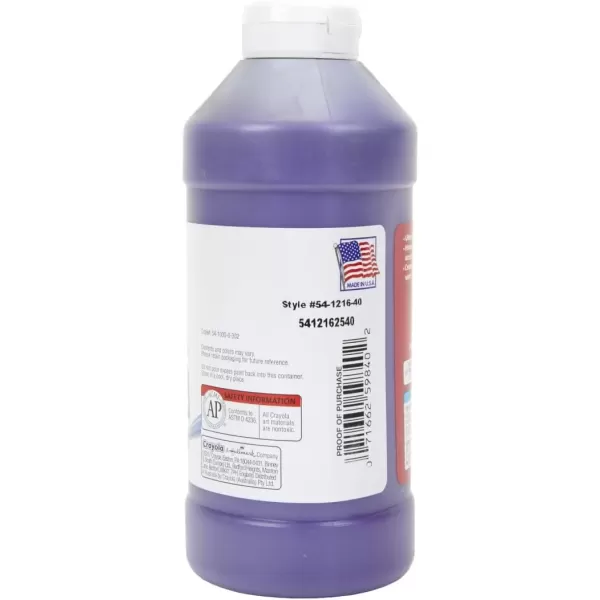 imageCrayola Premier Tempera Paint For Kids  Orange 16oz Kids Classroom Supplies Great For Arts ampamp Crafts Non Toxic Easy Squeeze BottleViolet