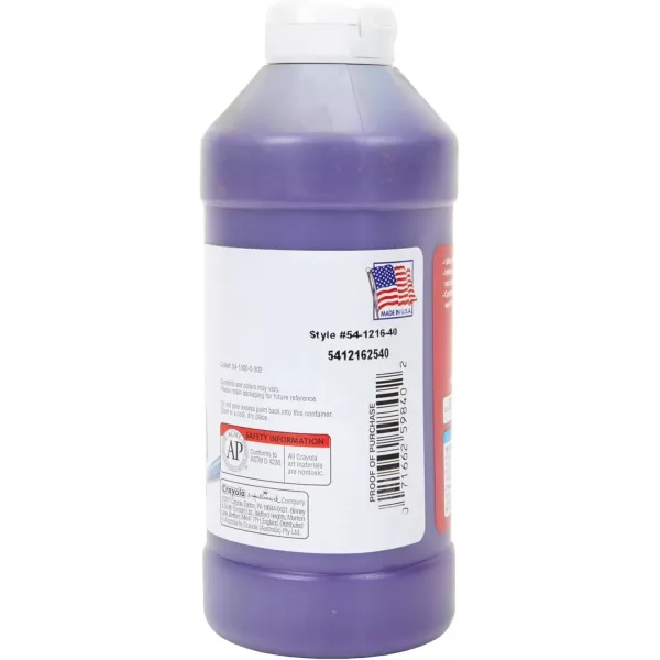 imageCrayola Premier Tempera Paint For Kids  Orange 16oz Kids Classroom Supplies Great For Arts ampamp Crafts Non Toxic Easy Squeeze BottleViolet
