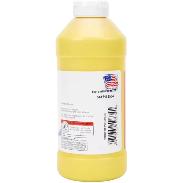 imageCrayola Premier Tempera Paint For Kids  Orange 16oz Kids Classroom Supplies Great For Arts ampamp Crafts Non Toxic Easy Squeeze BottleYellow