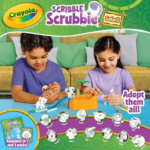 imageCrayola Scribble Scrubbie Safari Animals Tub Set Color ampamp Wash Creative Toy Gift for Kids Age 3 4 5 6Safari Animals
