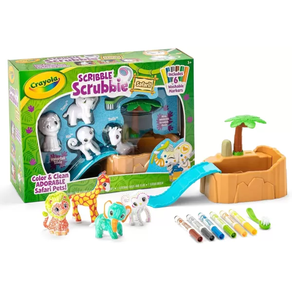 imageCrayola Scribble Scrubbie Safari Animals Tub Set Color ampamp Wash Creative Toy Gift for Kids Age 3 4 5 6Safari Animals