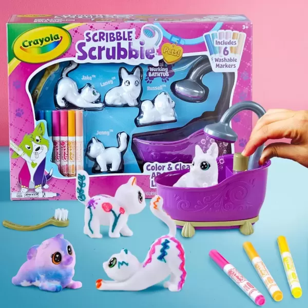 imageCrayola Scribble Scrubbie Safari Animals Tub Set Color ampamp Wash Creative Toy Gift for Kids Age 3 4 5 6Tub Set