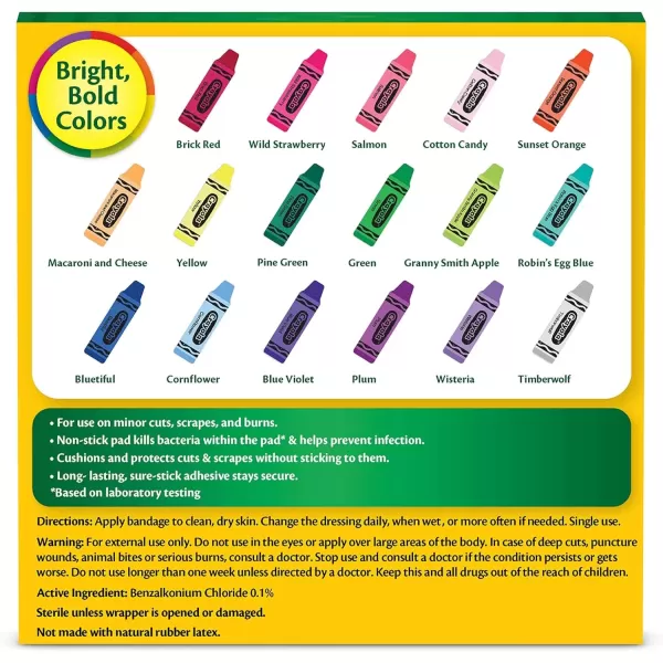 imageCrayola Shaped Kids Bandages 100 CT  Great for Birthdays Party Supplies Stickers Stocking Stuffer or White Elephant Gift  Adhesive Bandages for Minor Cuts Scrapes ampamp Burns