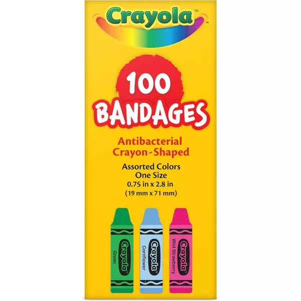 imageCrayola Shaped Kids Bandages 100 CT  Great for Birthdays Party Supplies Stickers Stocking Stuffer or White Elephant Gift  Adhesive Bandages for Minor Cuts Scrapes ampamp Burns