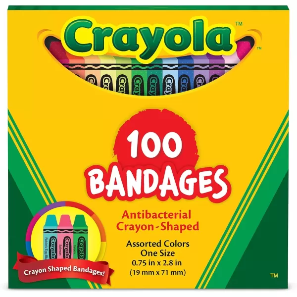 imageCrayola Shaped Kids Bandages 100 CT  Great for Birthdays Party Supplies Stickers Stocking Stuffer or White Elephant Gift  Adhesive Bandages for Minor Cuts Scrapes ampamp Burns