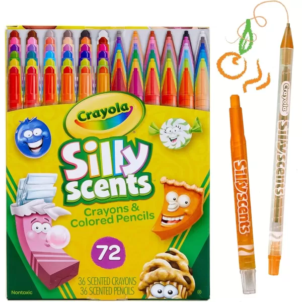 imageCrayola Silly Scents Twistables Scented Crayons ampamp Colored Pencils School Supplies 72 Count Amazon Exclusive