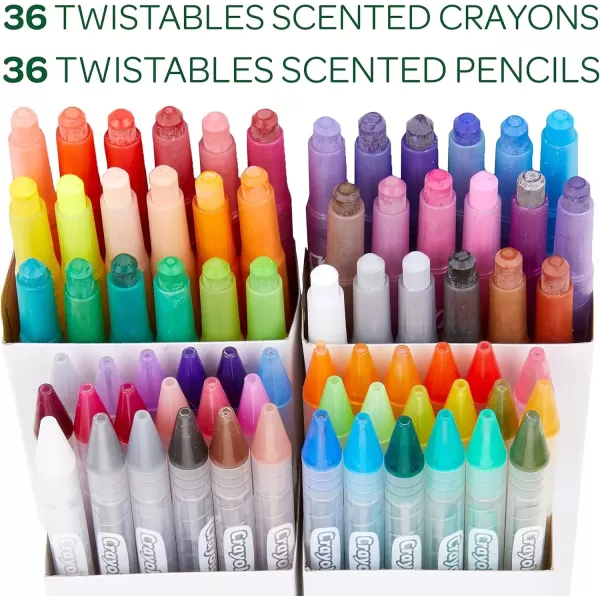 imageCrayola Silly Scents Twistables Scented Crayons ampamp Colored Pencils School Supplies 72 Count Amazon Exclusive
