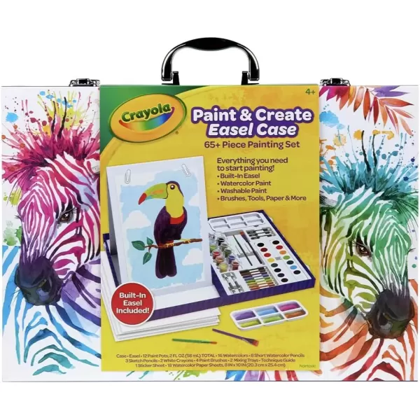 imageCrayola Table Top Easel ampamp Art Kit 65pcs Kids Painting Set Art Set for Kids Arts ampamp Crafts Kit Gifts for Kids Ages 4