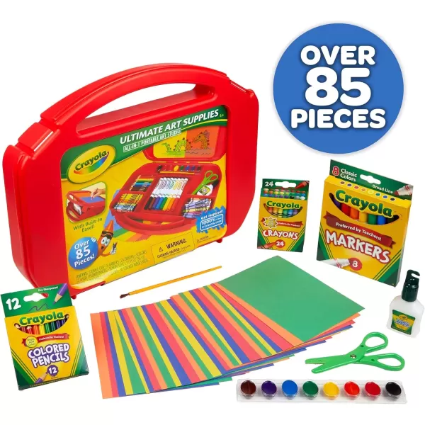 imageCrayola Ultimate Art Case With Easel Kids Art Set 85 Pieces Gift For Kids Ages 4 5 6 7 Amazon Exclusive