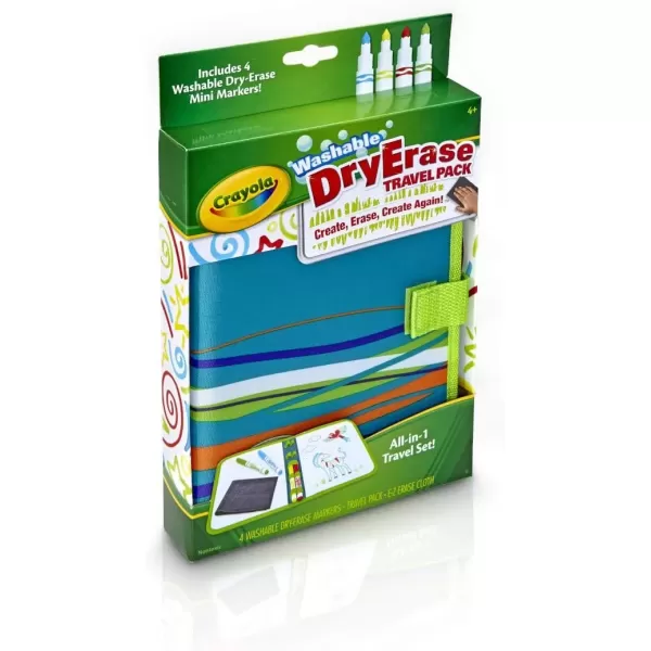 imageCrayola Washable Dry Erase Travel Pack Whiteboard for Kids Ages 4 5 6 7
