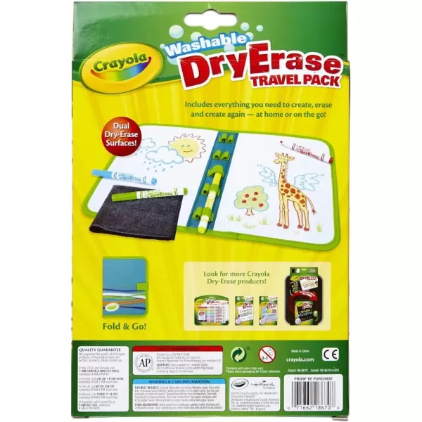 imageCrayola Washable Dry Erase Travel Pack Whiteboard for Kids Ages 4 5 6 7