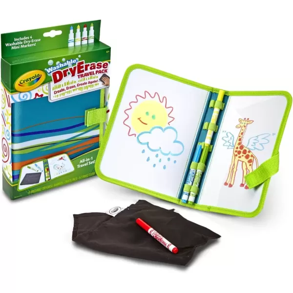 imageCrayola Washable Dry Erase Travel Pack Whiteboard for Kids Ages 4 5 6 7