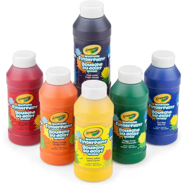 imageCrayola Washable Finger Paints 6ct Toddler Paint Set Finger Paint for Kids Preschool Supplies for Teachers Nontoxic Amazon ExclusivePaints