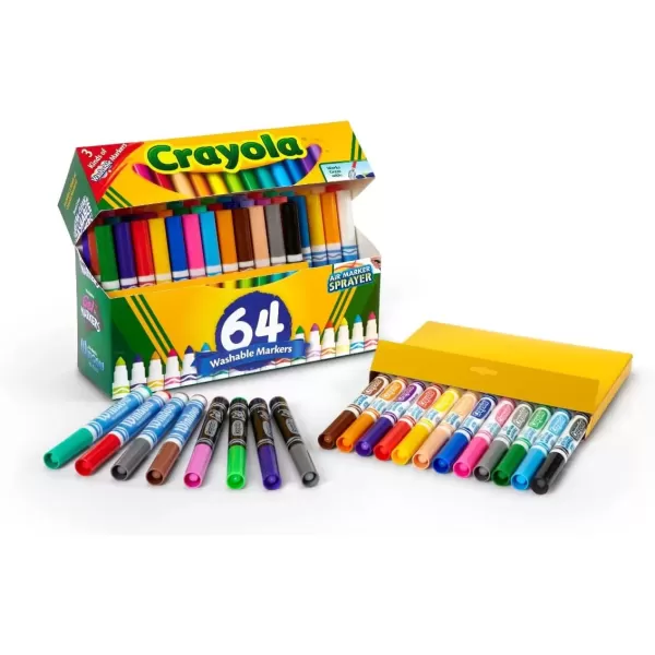 imageCrayola Washable Marker Set 48 Broad Line Markers for Kids 8 Gel Markers 8 Window Markers Gifts for Boys ampamp Girls Ages 3Washable