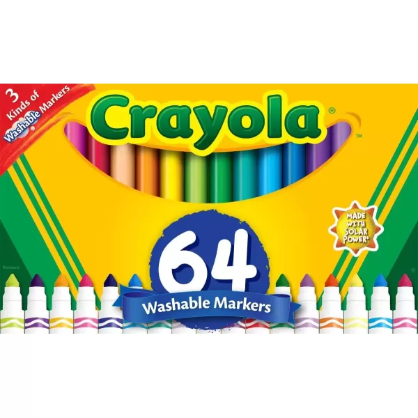 imageCrayola Washable Marker Set 48 Broad Line Markers for Kids 8 Gel Markers 8 Window Markers Gifts for Boys ampamp Girls Ages 3Washable