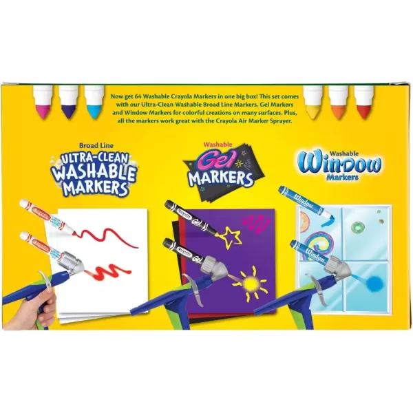 imageCrayola Washable Marker Set 48 Broad Line Markers for Kids 8 Gel Markers 8 Window Markers Gifts for Boys ampamp Girls Ages 3Washable