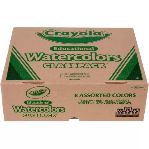 imageCrayola Watercolors Classpack Bulk Paint Set For Kids 24 Trays ampamp 12 Refills School Supplies