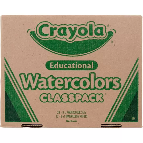 imageCrayola Watercolors Classpack Bulk Paint Set For Kids 24 Trays ampamp 12 Refills School Supplies