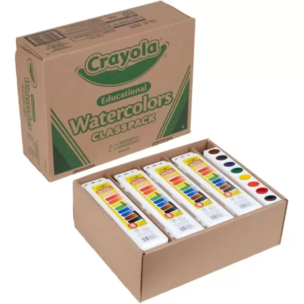 imageCrayola Watercolors Classpack Bulk Paint Set For Kids 24 Trays ampamp 12 Refills School Supplies