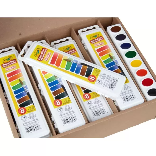 imageCrayola Watercolors Classpack Bulk Paint Set For Kids 24 Trays ampamp 12 Refills School Supplies