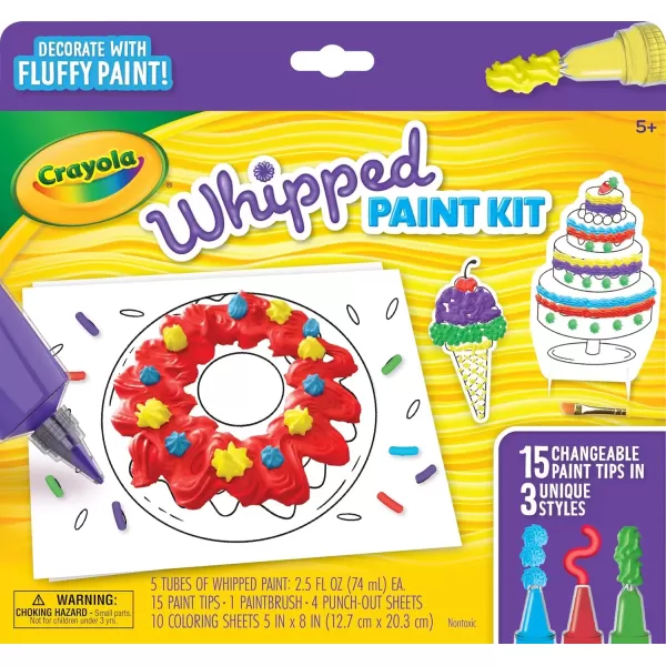 imageCrayola Whipped Paint Kit Puff Paint 3D Paint Set for Kids 3 Unique Textures Sensory Art Toy Gift for Kids Ages 5