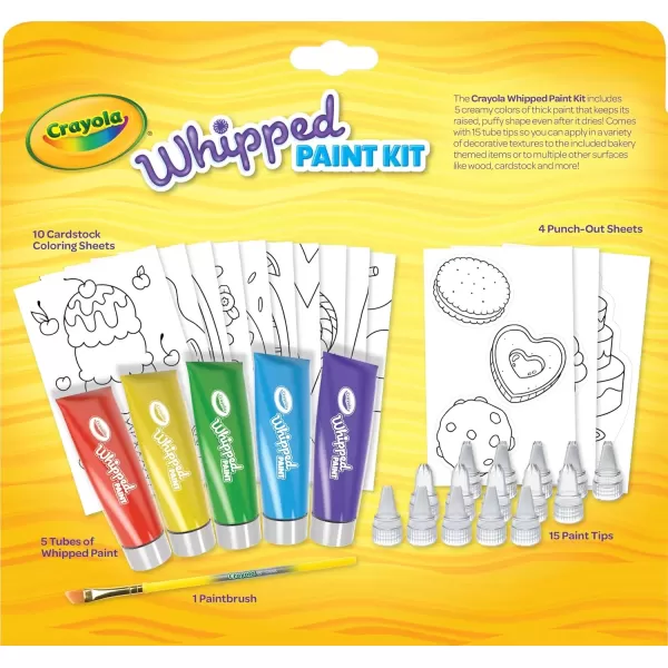 imageCrayola Whipped Paint Kit Puff Paint 3D Paint Set for Kids 3 Unique Textures Sensory Art Toy Gift for Kids Ages 5