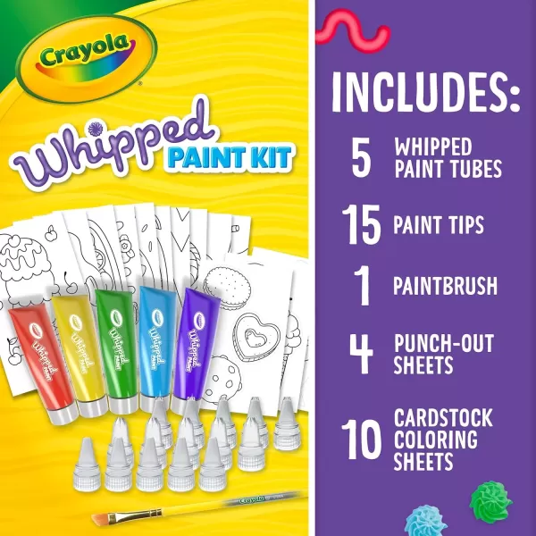 imageCrayola Whipped Paint Kit Puff Paint 3D Paint Set for Kids 3 Unique Textures Sensory Art Toy Gift for Kids Ages 5