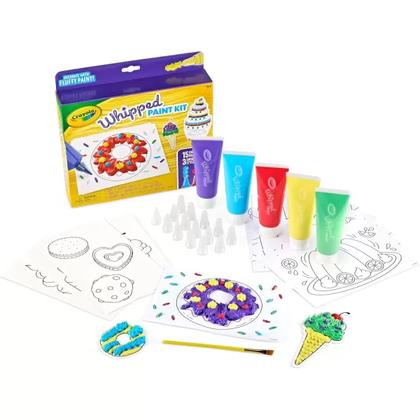 imageCrayola Whipped Paint Kit Puff Paint 3D Paint Set for Kids 3 Unique Textures Sensory Art Toy Gift for Kids Ages 5